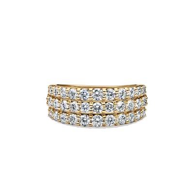 Lab Grown Diamond Three-Row Band in 10K Yellow Gold (1 1/2 ct. tw.)