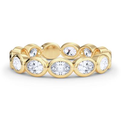 Diamond Bezel-Set Oval True Eternity Band in 14K Yellow Gold