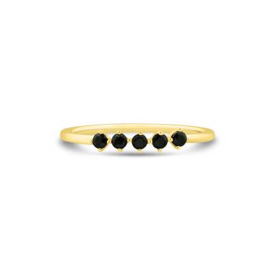 Black Onyx Five-Stone Band in 10K Yellow Gold