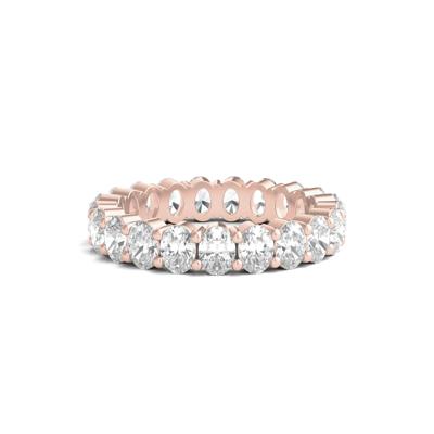 Oval-Shaped Diamond Wedding Band with Eternity Setting in 14K Rose Gold (3 ct. tw.)