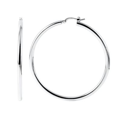 Polished Hoop Earrings in Sterling Silver