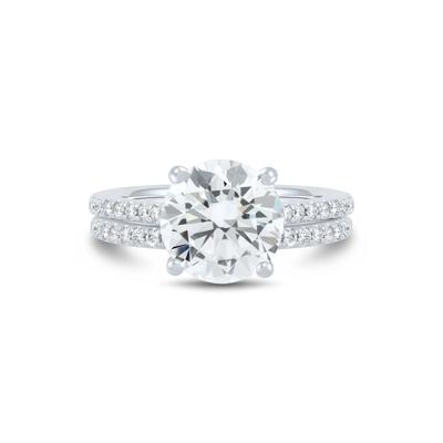 Lab Grown Diamond Engagement Set in 14K White Gold (4 ct. tw.)
