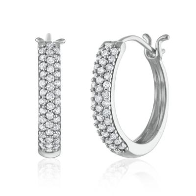 Diamond Hoop Earrings in 10K White Gold (1/2 ct. tw.)