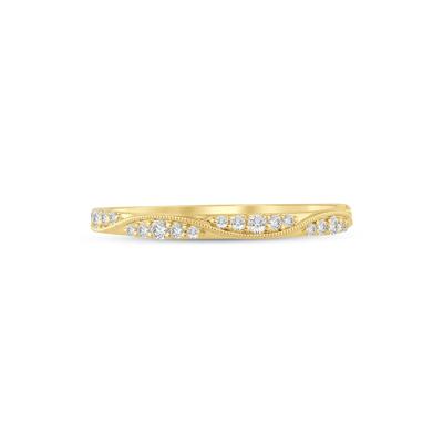 Lab Grown Diamond Milgrain Wave Stack Band 10K Yellow Gold (1/5 ct. tw.)