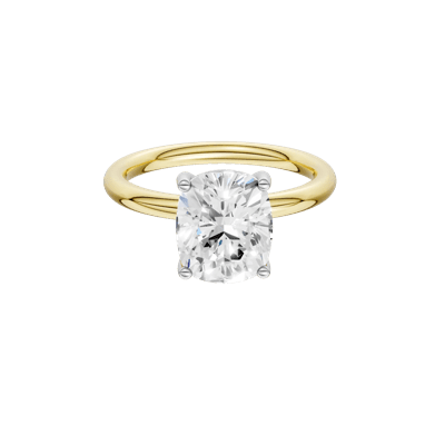 Lab Grown Diamond Elongated Cushion-Cut Engagement Ring in 14K Yellow and White Gold (3 ct. tw.)