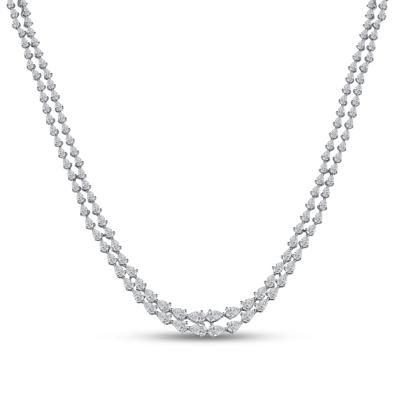 Lab Grown Diamond Double Row Necklace in 14K White Gold (25 1/2 ct. tw.)