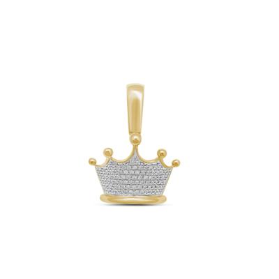 Men’s Diamond Crown Charm in 10K Yellow Gold (1/4 ct. tw.)