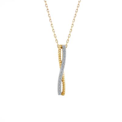 Diamond Twist Pendant in 10K Yellow Gold (1/10 ct. tw.)