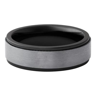 Men’s Tantalum Inlay Wedding Band in Black Zirconium, 7MM
