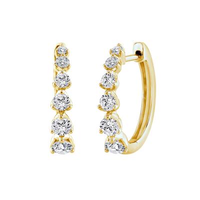 Diamond Graduated Hoop Earrings in 14K Yellow Gold (1 ct. tw.)
