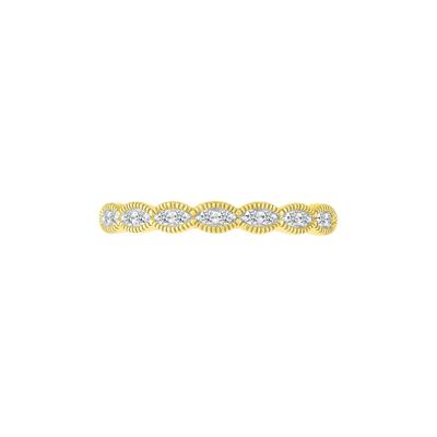 Faux-Marquise Diamond Stack Band in 10K Yellow Gold (1/10 ct. tw.)