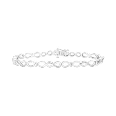 Diamond Infinity Knot Bracelet in Sterling Silver (1/10 ct.t w.)