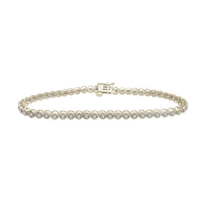 Diamond Faux Bezel Line Bracelet in 10K Yellow Gold (1/2 ct. tw.)