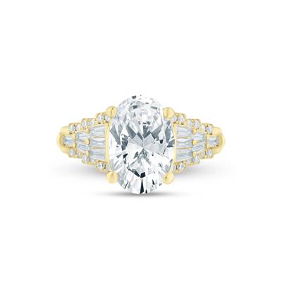 Lab Grown Diamond Oval Engagement Ring in 14K Yellow Gold (3 /12 ct. tw.)