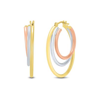 Hoop Earrings in 14K Yellow, White and Rose Gold