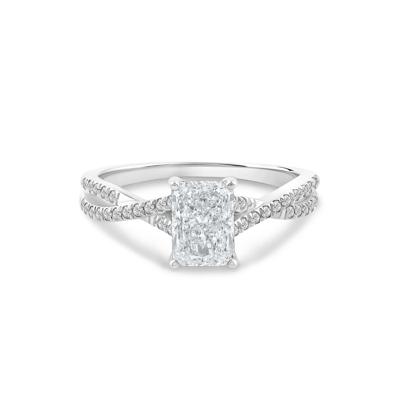 Radiant-Cut Diamond Crossover Engagement Ring in 14K White Gold (1 1/4 ct. tw.)