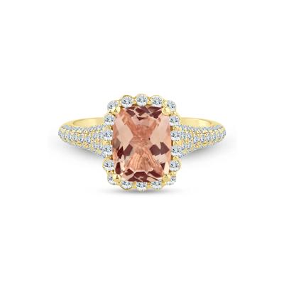 Juliet Morganite and Diamond Engagement Ring in 14K Yellow Gold (5/8 ct. tw.)