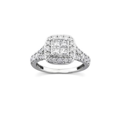 Princess-Cut Diamond Composite Engagement Ring in 10K White Gold (1 1/4 ct. tw.)