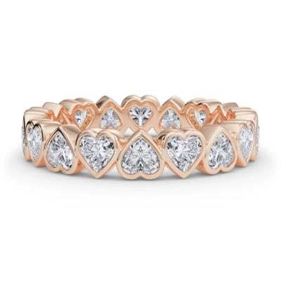 Lab Grown Diamond Heart Bezel Eternity Band in 14K Rose Gold (2 ct. tw.)
