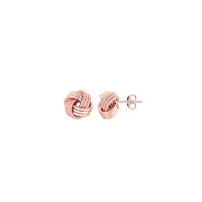 Love Knot Stud Earrings in 14K Rose Gold