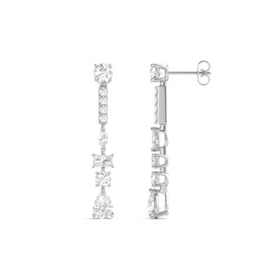 Lab Grown Diamond Dangle Earrings in White Gold (4 1/6 ct. tw.)