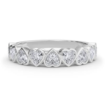 Lab Grown Diamond Heart Bezel Half Eternity Band in Platinum (1 ct. tw.)