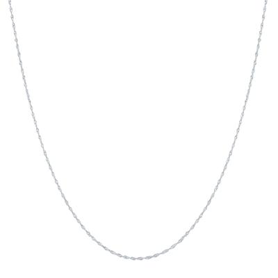 Solid Singapore Necklace in 14K White Gold