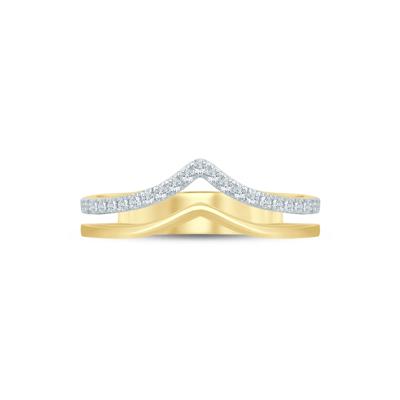 Lab Grown Diamond Chevron Anniversary Band in 14K Yellow Gold (1/5 ct. tw.)