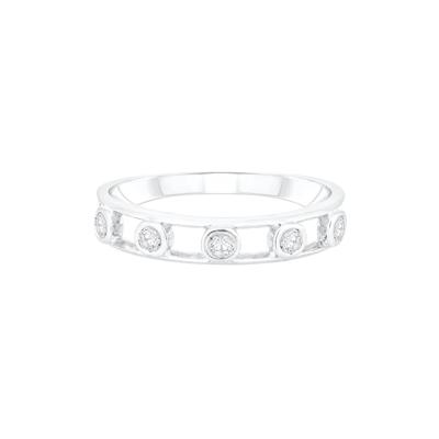 Diamond Five-Stone Bezel-Set Ring in 10K White Gold (1/10 ct. tw.)