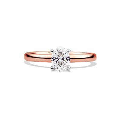 Diamond Oval Solitaire Engagement Ring in 14K Rose Gold (3/4 ct.)