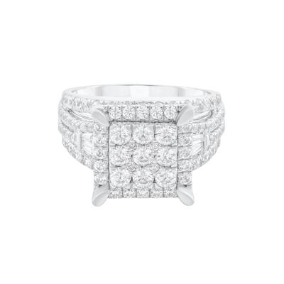 Diamond Composite Multi-Row Engagement Ring in 10K White Gold (2 ct. tw.)