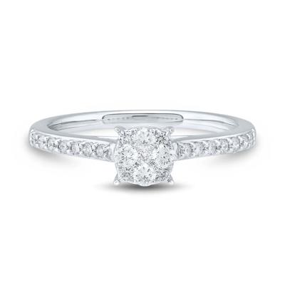 Round-Shaped Lab Grown Diamond Promise Ring in 10K White Gold (1/3 ct. tw.)