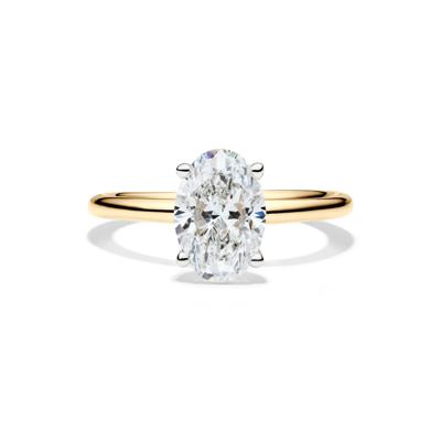 Lab Grown Diamond Oval Solitaire Engagement Ring in 14k Yellow Gold (2 ct.)