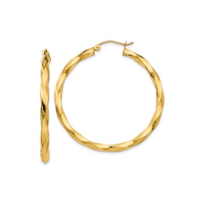 Twisted Hoop Earrings in 14K Yellow Gold
