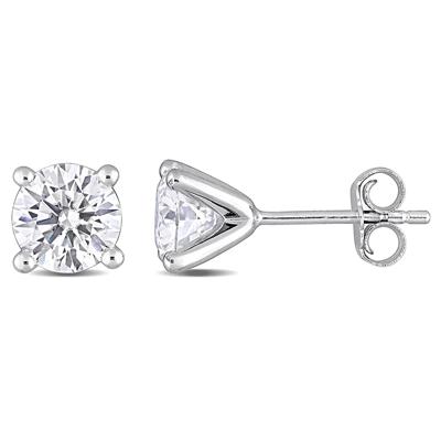 Moissanite Martini Stud Earrings in Sterling Silver (2 ct. dew)
