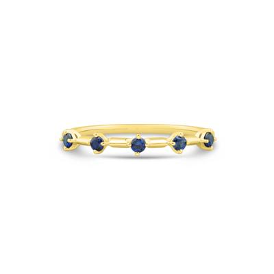 Lab-Created Blue Sapphire Band in 10K Yellow Gold