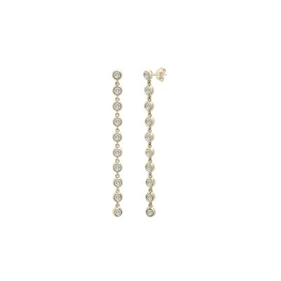 Diamond Bezel Drop Earrings in 10K Yellow Gold (1 ct. tw.)