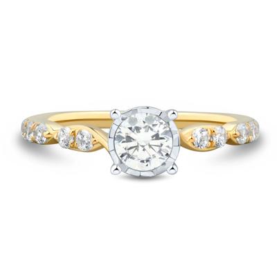 Diamond Engagement Ring in 14K Yellow and White Gold (3/4 ct. tw.)