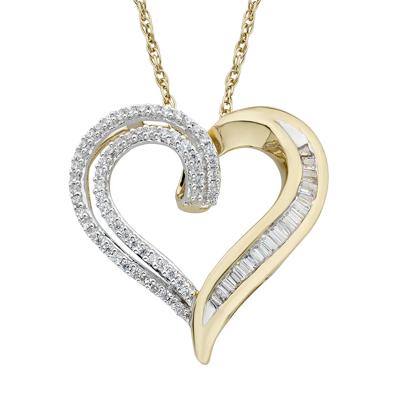 1/4 ct. tw. Diamond Heart Pendant in 10K Yellow Gold