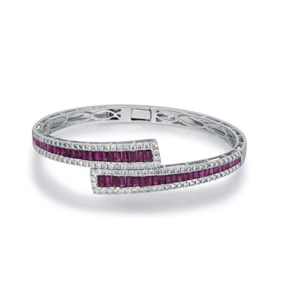 Ruby and Diamond Bracelet in 14K White Gold (2 ct. tw.)