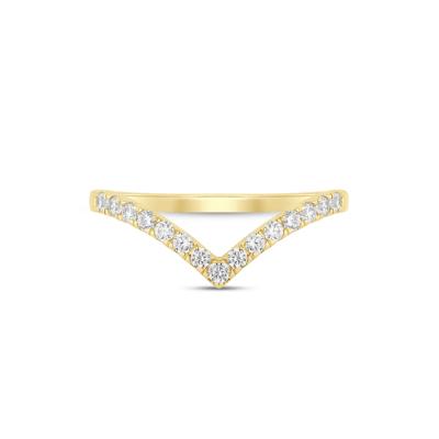 Lab Grown Diamond Chevron Contour Band in 14K Yellow Gold (1/3 ct. tw.)