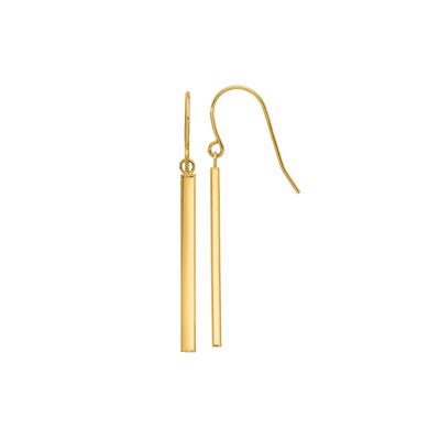 Polished Bar Dangle Earrings in 14K Yellow Gold