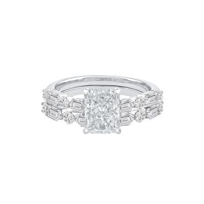 Elora Lab Grown Diamond Engagement Ring Set in 14K White Gold (3 1/2 ct. tw.)