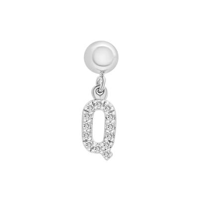 Diamond Accent Q Initial Bead Charm in Sterling Silver