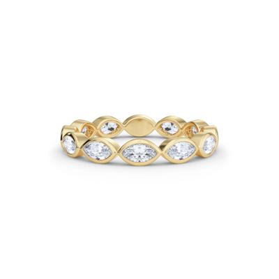 Diamond Bezel-Set Marquise True Eternity Band in 14K Yellow Gold