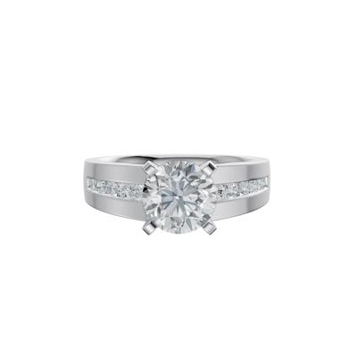 Lab Grown Diamond Channel-Set Semi-Mount Engagement Ring in 14K White Gold (1/3 ct. tw.) (Setting Only)