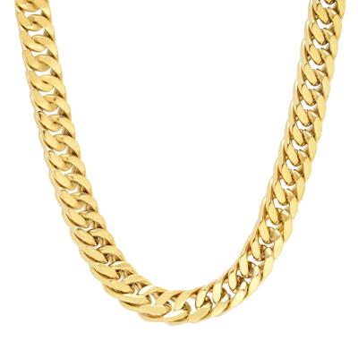 Curb Link Necklace in Yellow Ion-Plated Stainless Steel, 10mm, 24"