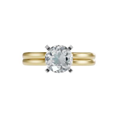 Lab Grown Diamond Semi-Mount in 14K Yellow and White Gold (Setting Only) (1/4 ct. tw.)