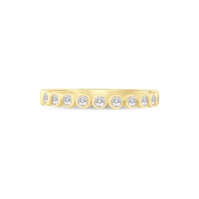 Lab Grown Diamond Bezel-Set Stack Band in 10K Yellow Gold (1/4 ct. tw.)