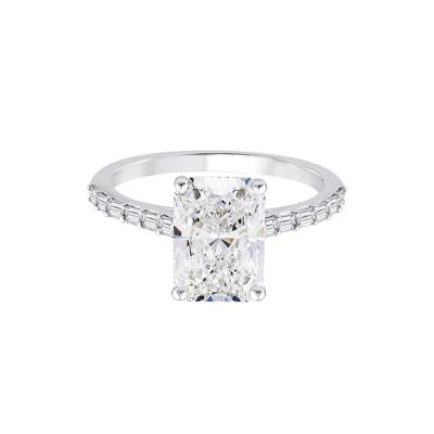 Lab Grown Radiant Diamond Engagement Ring in 14K White Gold (3 1/3 ct. tw.)